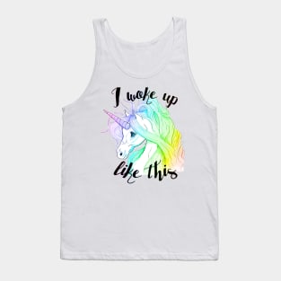 I Woke Up Like This - Unicorn Tank Top